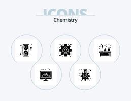 Chemie-Glyphen-Icon-Pack 5 Icon-Design. Chemie. Ausrüstung. chemisch. Flasche. Prozess vektor