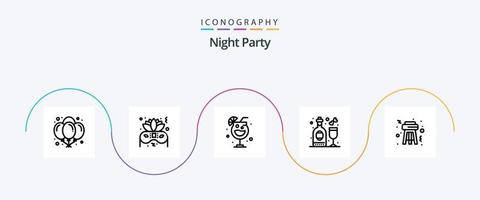 Night Party Line 5 Icon Pack inklusive. Nacht. Party. Schemel. Party