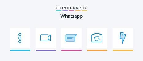 WhatsApp Blue 5 Icon Pack inklusive Benutzeroberfläche. Energie. Basic. ui. Aktualisierung. kreatives Symboldesign vektor