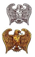 heraldische Goldadler-Vogelskizze vektor