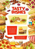 Poster zum Mittagessen im Fast-Food-Restaurant vektor