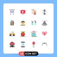 16 universell platt Färg tecken symboler av märka smink spela mode skönhet redigerbar packa av kreativ vektor design element