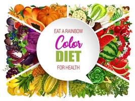 Farbdiätlebensmittel, Gemüse und Obst vektor