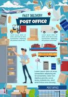 post service med post leverans detaljer vektor