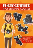 fotografi professionell kurser, tecknad serie vektor