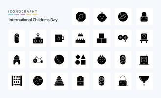 25-Baby-Solid-Glyphen-Icon-Pack vektor