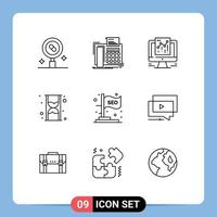 9 kreativ ikoner modern tecken och symboler av handla timme telefax glas Google redigerbar vektor design element