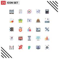 Stock Vector Icon Pack mit 25 Zeilenzeichen und Symbolen für Office E-Commerce RGB-Taschenrechner Hobby editierbare Vektordesign-Elemente