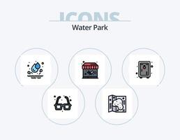 Wasserpark Linie gefüllt Icon Pack 5 Icon Design. . Park. Wasser. Wasser. Wasser vektor