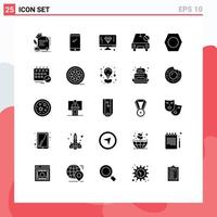 uppsättning av 25 modern ui ikoner symboler tecken för av Inaktiverad android bil dator redigerbar vektor design element