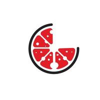 Pizza-Logo-Vorlage. Fast-Food-Vektordesign. Abbildung von Backwaren vektor