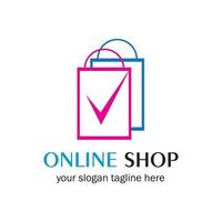 Online-Shop-Logo-Vektorsymbol-Illustrationsschablonendesign vektor