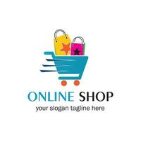 Online-Shop-Logo-Vektorsymbol-Illustrationsschablonendesign vektor