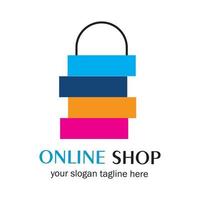 Online-Shop-Logo-Vektorsymbol-Illustrationsschablonendesign vektor