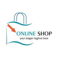 Online-Shop-Logo-Vektorsymbol-Illustrationsschablonendesign vektor