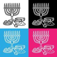 hanukkah ljus teckning vektor för webbplatser, utskrift och andra