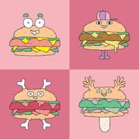 monster hamburgare, lämplig för klistermärke design och t-shirt design vektor