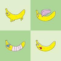 Bananenmonster, geeignet für Aufkleberdesign und T-Shirt-Design vektor