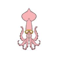Oktopus mit Schwimmbrille vektor