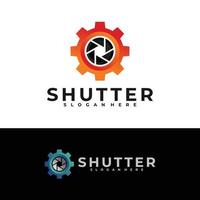 Gear Shutter Cam-Logo-Vektor-Design-Vorlage vektor