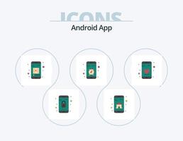 android app platt ikon packa 5 ikon design. dejta. sluta. mobil app. smartphone. Kontakt vektor