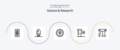 Science Line 5 Icon Pack inklusive . Raum. biologisch. Wissenschaft. Raum vektor