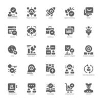 Marktforschungs-Icon-Pack für Ihre Website, Ihr Handy, Ihre Präsentation und Ihr Logo-Design. Glyphen-Design für Marktforschungssymbole. Vektorgrafik-Illustration und editierbarer Strich. vektor