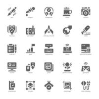 Creative Thinking Icon Pack für Ihre Website, Ihr Handy, Ihre Präsentation und Ihr Logo-Design. Glyphen-Design für kreatives Denken. Vektorgrafik-Illustration und editierbarer Strich. vektor