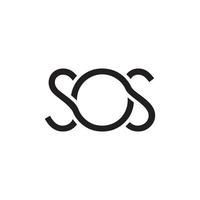 SOS-Brief-Logo-Designvektor isoliert auf weißem Hintergrund. vektor