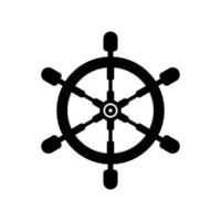 Schiffs- oder Bootslenkrad-Symbol für den Seetransport vektor