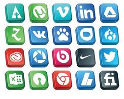 20 Social Media Icon Pack inklusive Twitter Beats Pille Baidu Picasa cc vektor