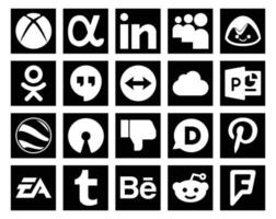 20 Social-Media-Icon-Packs, einschließlich Sportelektronik, Kunst, iCloud, Pinterest, Abneigung vektor