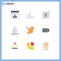 9 kreativ ikoner modern tecken och symboler av kamera Karta Nej diet värld mat redigerbar vektor design element