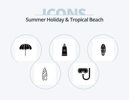 strand glyf ikon packa 5 ikon design. . . sporter. under vattnet. glasögon vektor