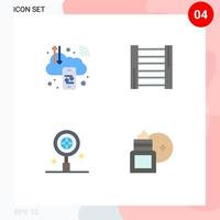 satz von 4 kommerziellen flachen symbolen paket für geschäftsforschung c digitale leiterkörperlotion editierbare vektordesignelemente vektor