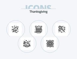 Thanksgiving Line Icon Pack 5 Icon Design. Blume. danke tag. Getränk. Gruß. zelebrieren vektor