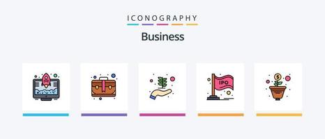 företag linje fylld 5 ikon packa Inklusive avtal. timer. ipo. sluta Kolla på. Diagram. kreativ ikoner design vektor