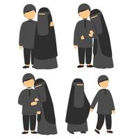 vektor illustration av en romantisk muslim par