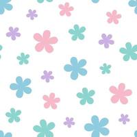färgrik pastell mönster med blommor vektor