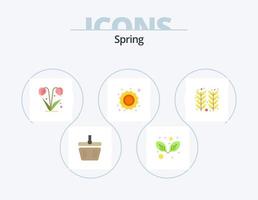 Federflach Icon Pack 5 Icon Design. Landwirtschaft. Landwirtschaft. Blumen. Tageszeit. sonnig vektor