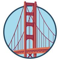 weltberühmtes Gebäude - Golden Gate Bridge vektor