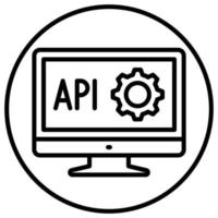 Gliederungssymbol für die Entwicklung der API-Programmierung. vektor
