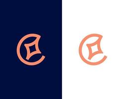 brev c med stjärna mode logotyp design mall vektor