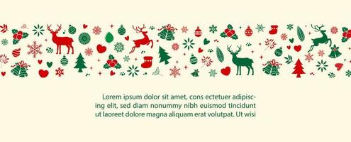 objekt av jul med dekoration växter och exempel texter isolera på grädde Färg bakgrund vektor