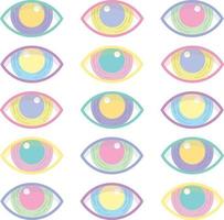 bunte Augen Vektorgrafik, T-Shirt-Design, ClipArt vektor