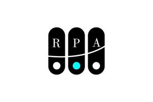 rpa brev och alfabet logotyp design vektor