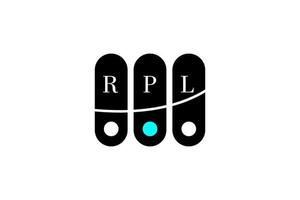 rpl-Buchstaben- und Alphabet-Logo-Design vektor