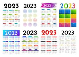 Kalender für 2023 isoliert auf weißem Hintergrund vektor