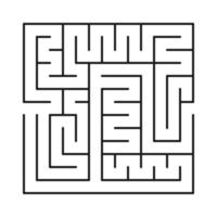 fyrkant labyrint. mörk abstrakt labyrint labyrint isolerat på vit bakgrund. spel för ungar. vektor illustration.