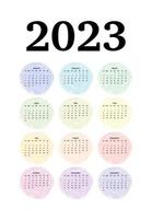 kalender för 2023 isolerat på en vit bakgrund vektor